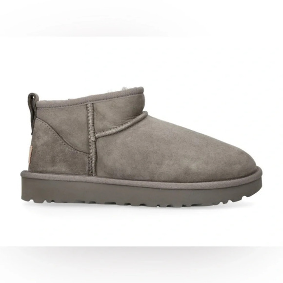 NEW UGG Suede Classic Ultra Mini Boots Grey Size US 9/EU 40 - Picture 1 of 8